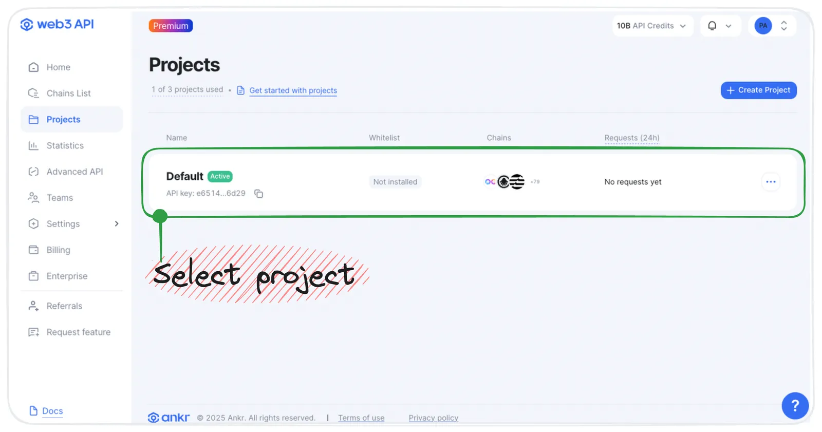 Select project