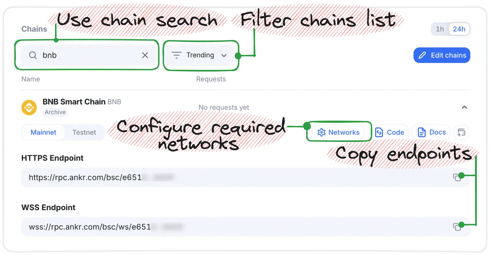 Project endpoints UI
