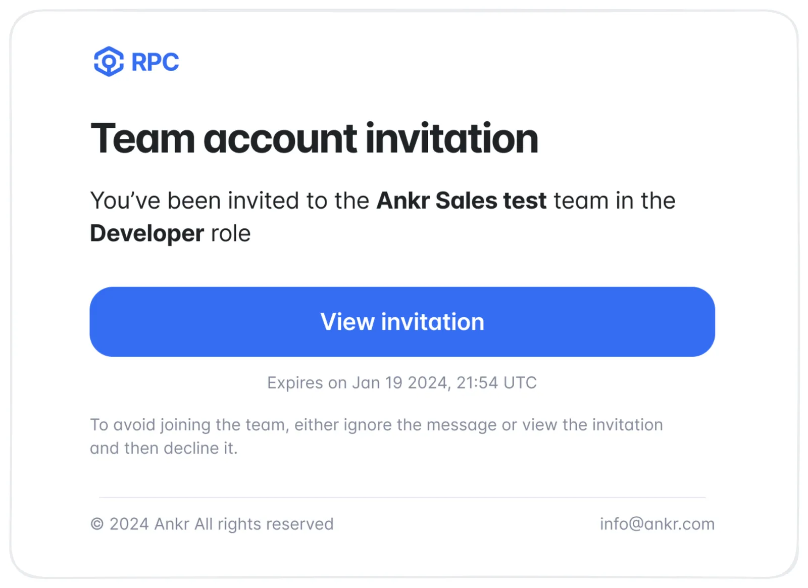 View invitation