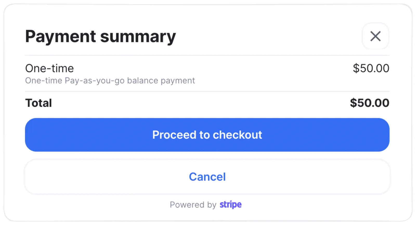 Payment summary