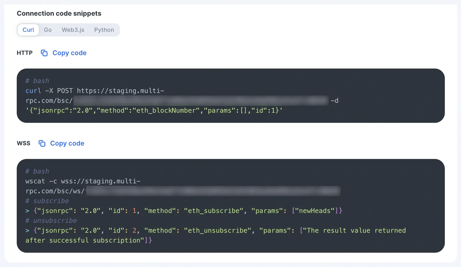 Copy snippets